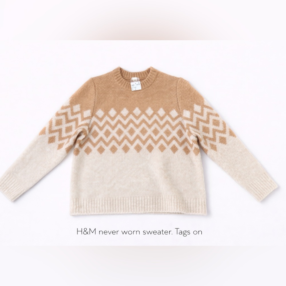 H&M Tan and Cream Sweater